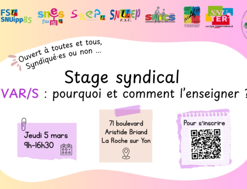 Stage syndical : EVAR/S, pourquoi et comment l&rsquo;enseigner ?